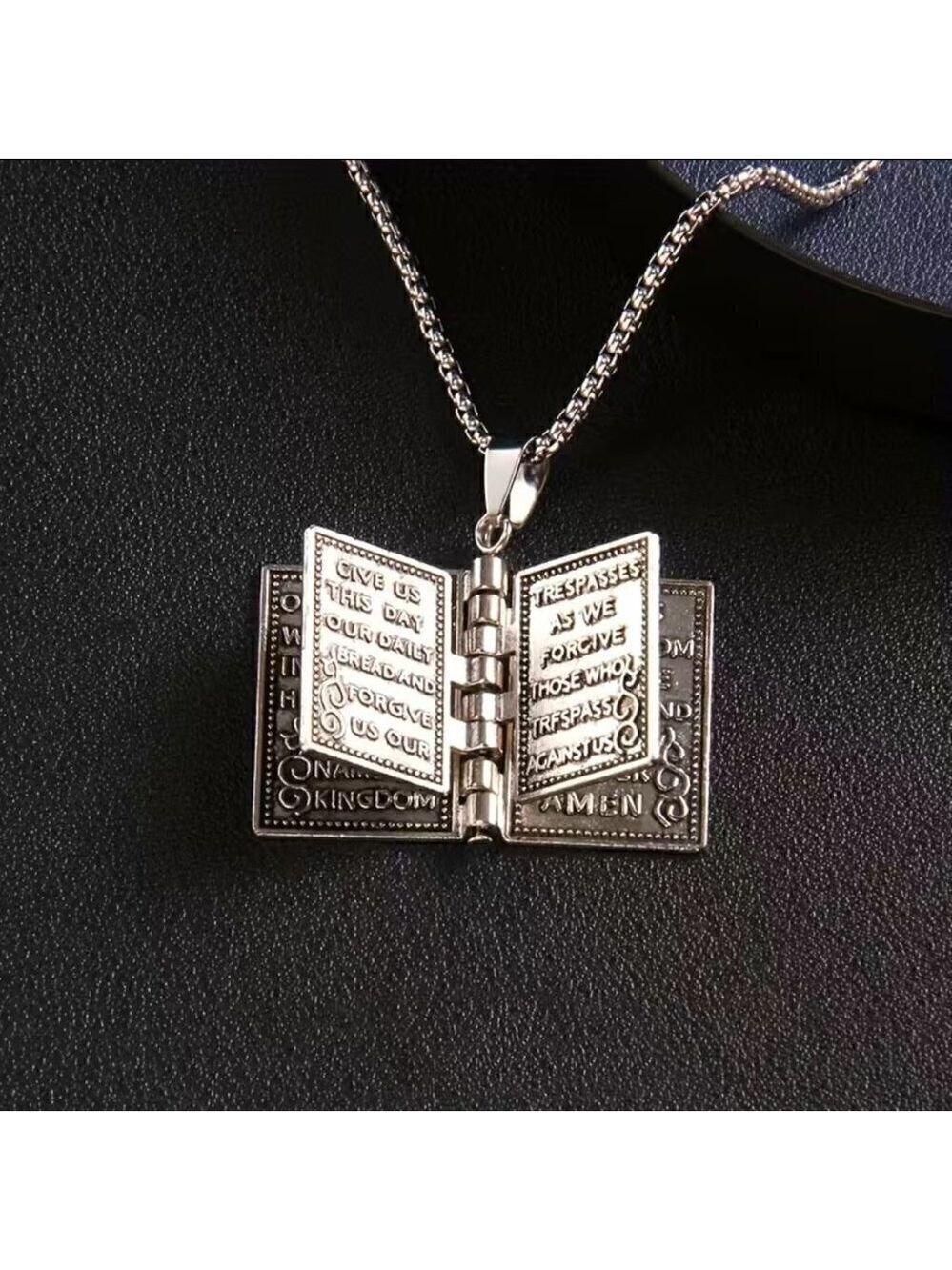 Holy Bible with The Lord's Prayer Necklace / Pendant #858 - Picture 8 of 16